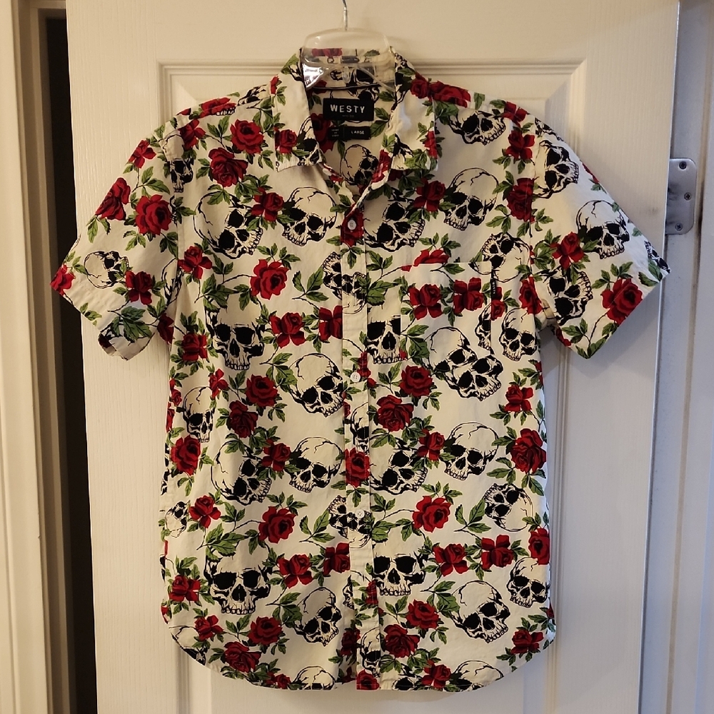 Westy Mfg Co Skull & Roses Men's Size Large